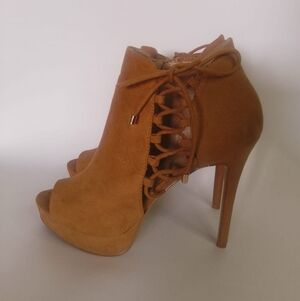 Aldo Tan Lace-Up Heeled Boots